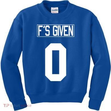F'S GIVEN 0, Funny Sarcastic Humor White STYLE #2 Kids Sweatshirt
