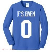 F'S GIVEN 0, Funny Sarcastic Humor White STYLE #2 Kids Long Sleeve Shirt thumb 0