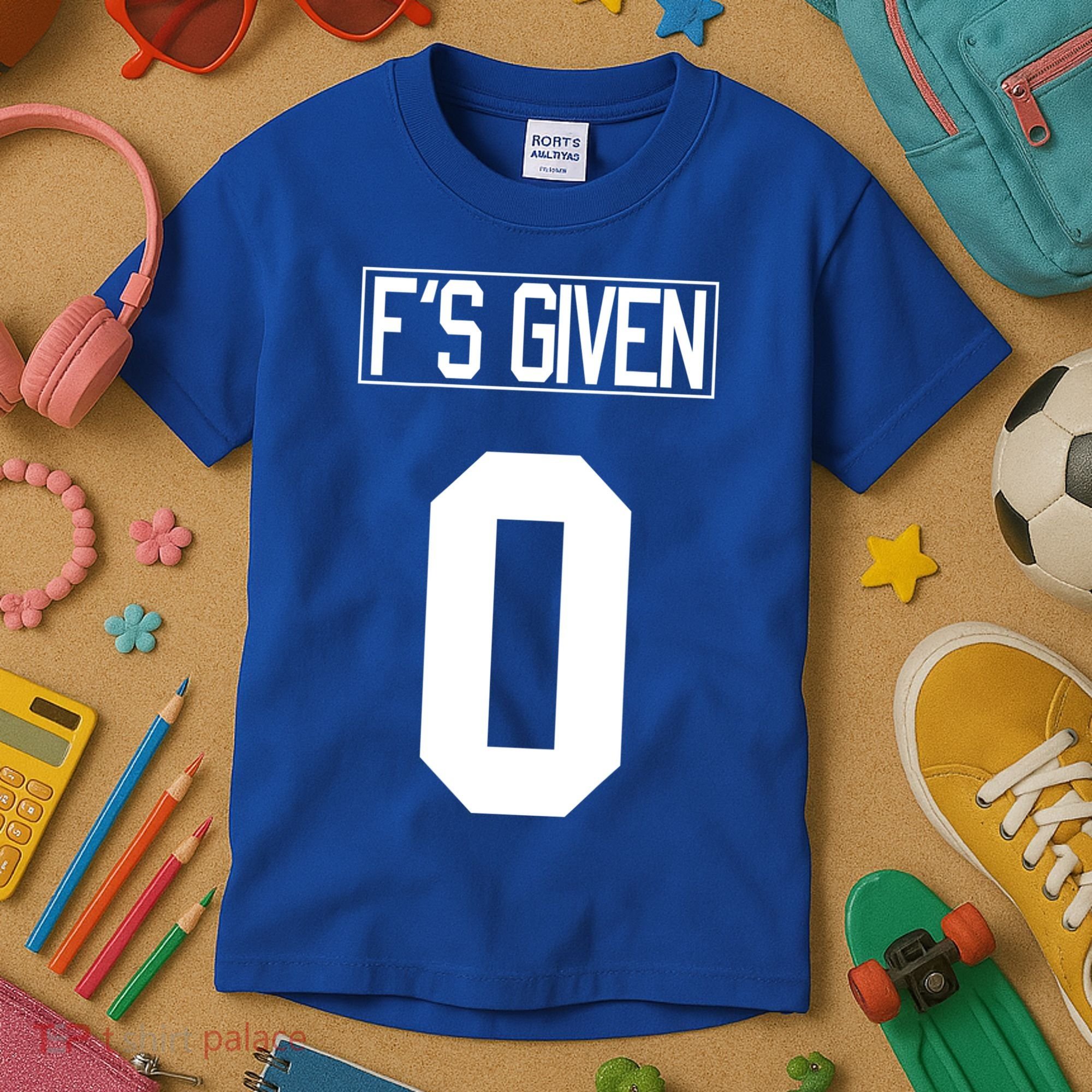 F'S GIVEN 0, Funny Sarcastic Humor White STYLE #2 Kids T-Shirt