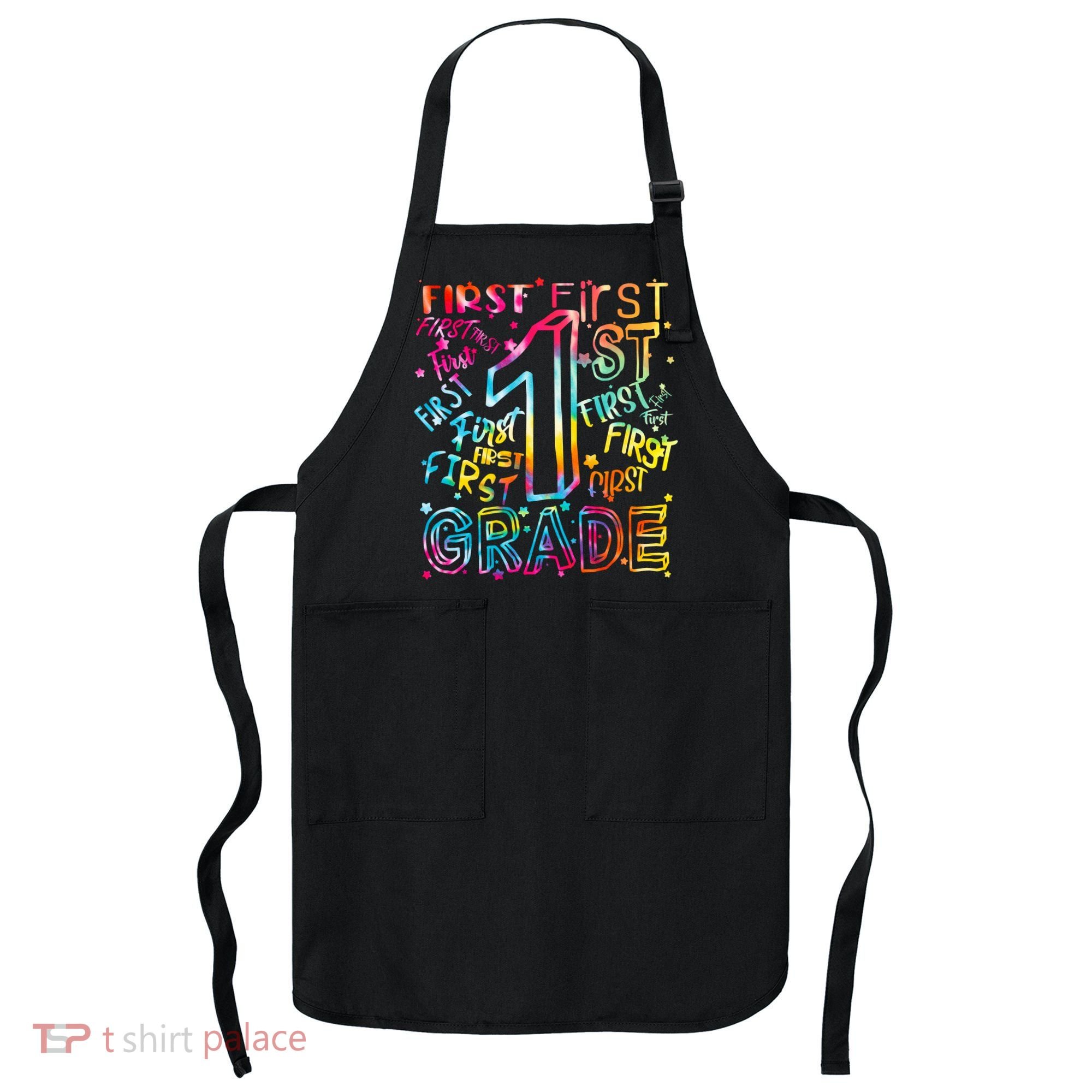 First Grade 1st Grade Tie Dye Word Art Apron