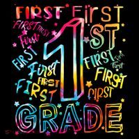 First Grade 1st Grade Tie Dye Word Art Bucket Hat thumb 4