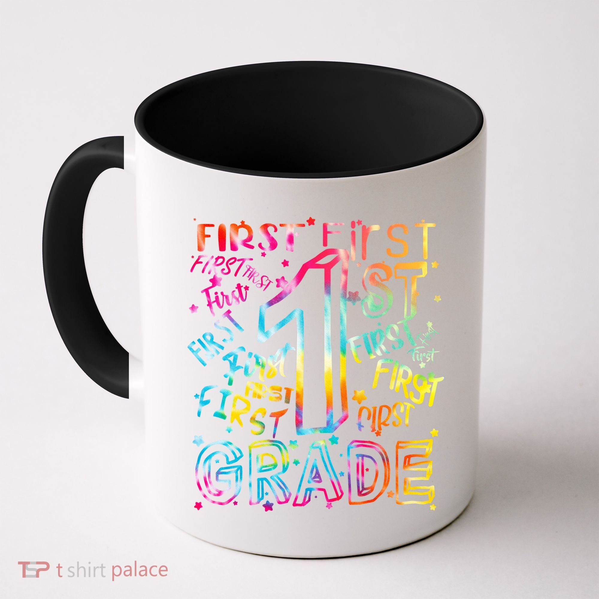 First Grade 1st Grade Tie Dye Word Art Coffee Mug
