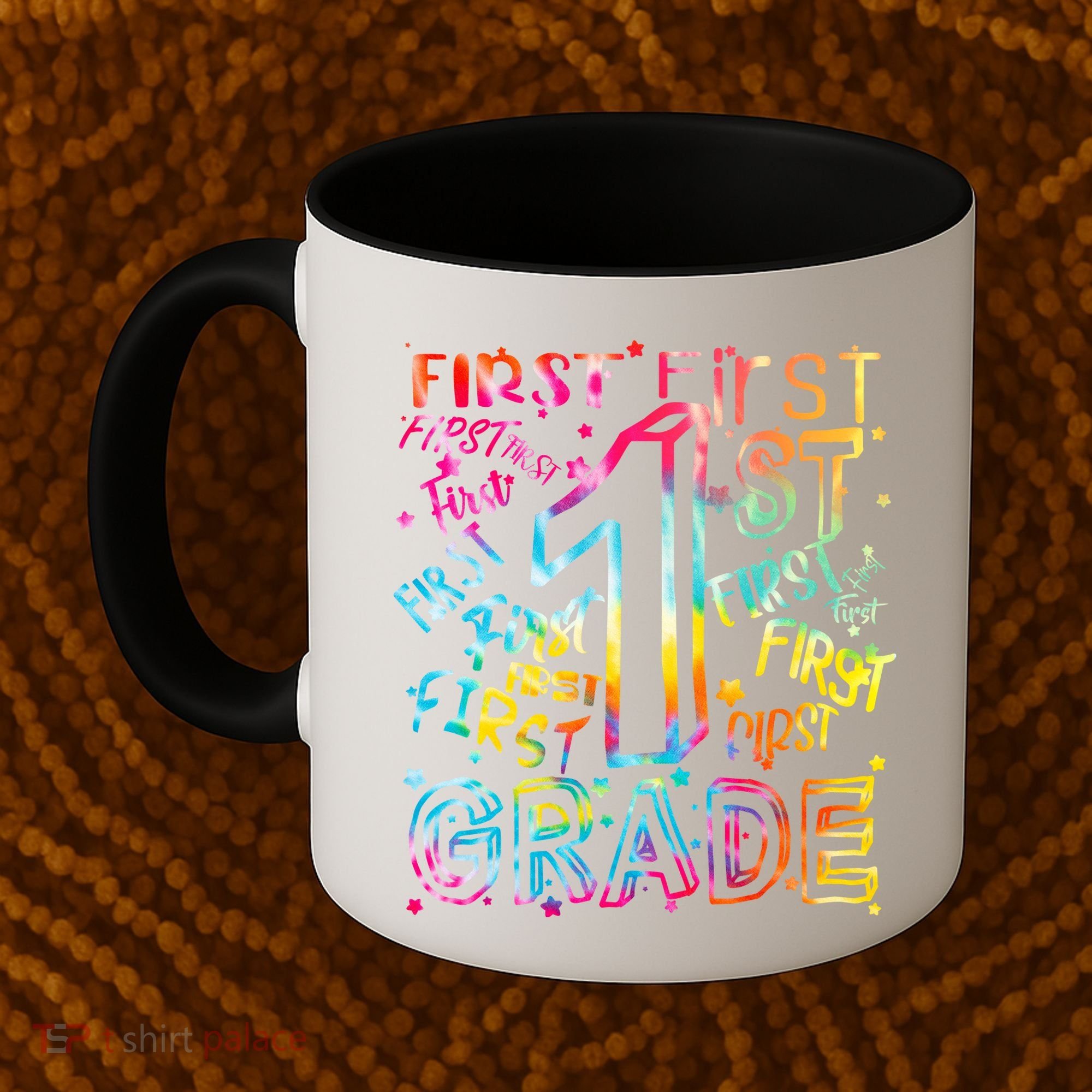 First Grade 1st Grade Tie Dye Word Art Coffee Mug