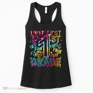 First Grade 1st Grade Tie Dye Word Art Women's Tank Top