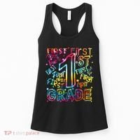 First Grade 1st Grade Tie Dye Word Art Women's Tank Top thumb 0