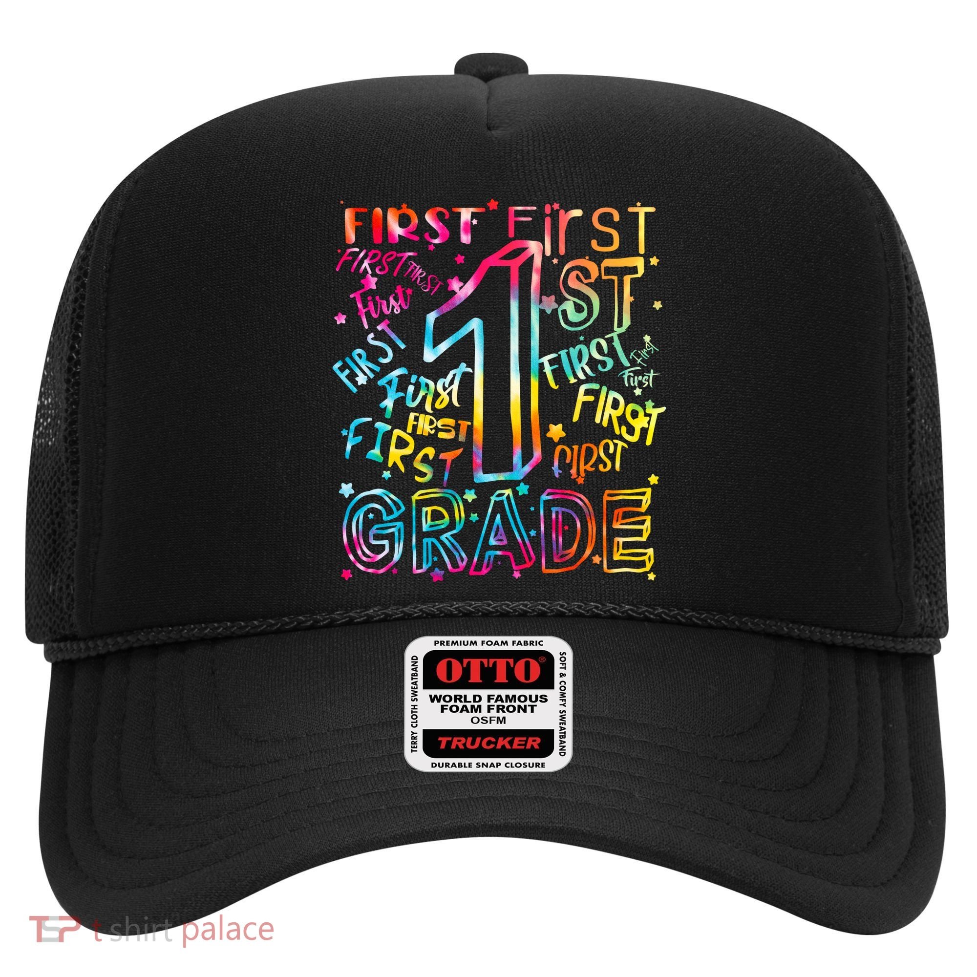 First Grade 1st Grade Tie Dye Word Art Hat