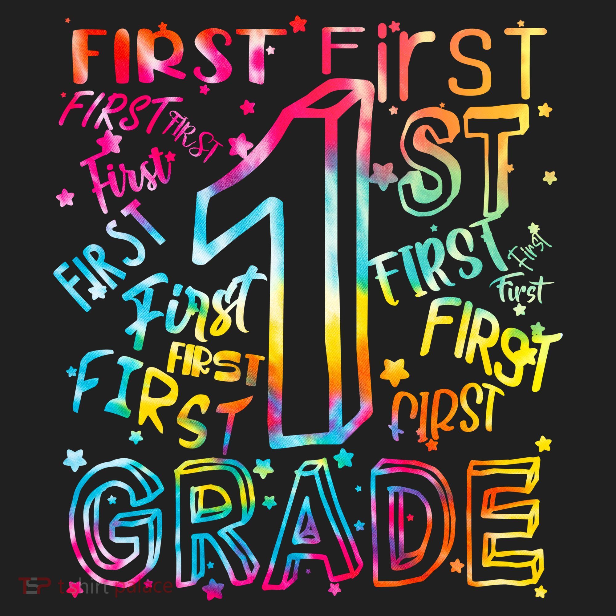 First Grade 1st Grade Tie Dye Word Art Hat