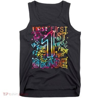 First Grade 1st Grade Tie Dye Word Art Tank Top