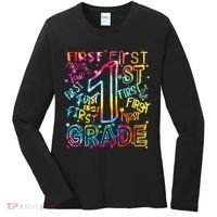First Grade 1st Grade Tie Dye Word Art Women's Long Sleeve Shirt thumb 0