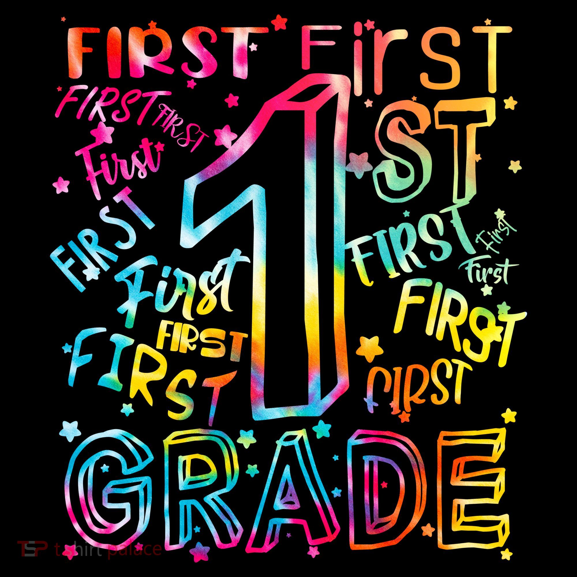 First Grade 1st Grade Tie Dye Word Art Women's Long Sleeve Shirt