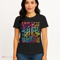 First Grade 1st Grade Tie Dye Word Art Women's T-Shirt thumb 4