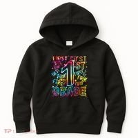 First Grade 1st Grade Tie Dye Word Art Kids Hoodie thumb 0