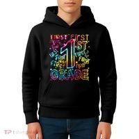 First Grade 1st Grade Tie Dye Word Art Kids Hoodie thumb 4