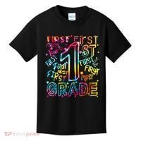 First Grade 1st Grade Tie Dye Word Art Kids T-Shirt thumb 0