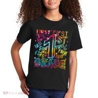 First Grade 1st Grade Tie Dye Word Art Kids T-Shirt thumb 2