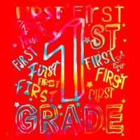 First Grade 1st Grade Tie Dye Word Art Santa Hat thumb 1