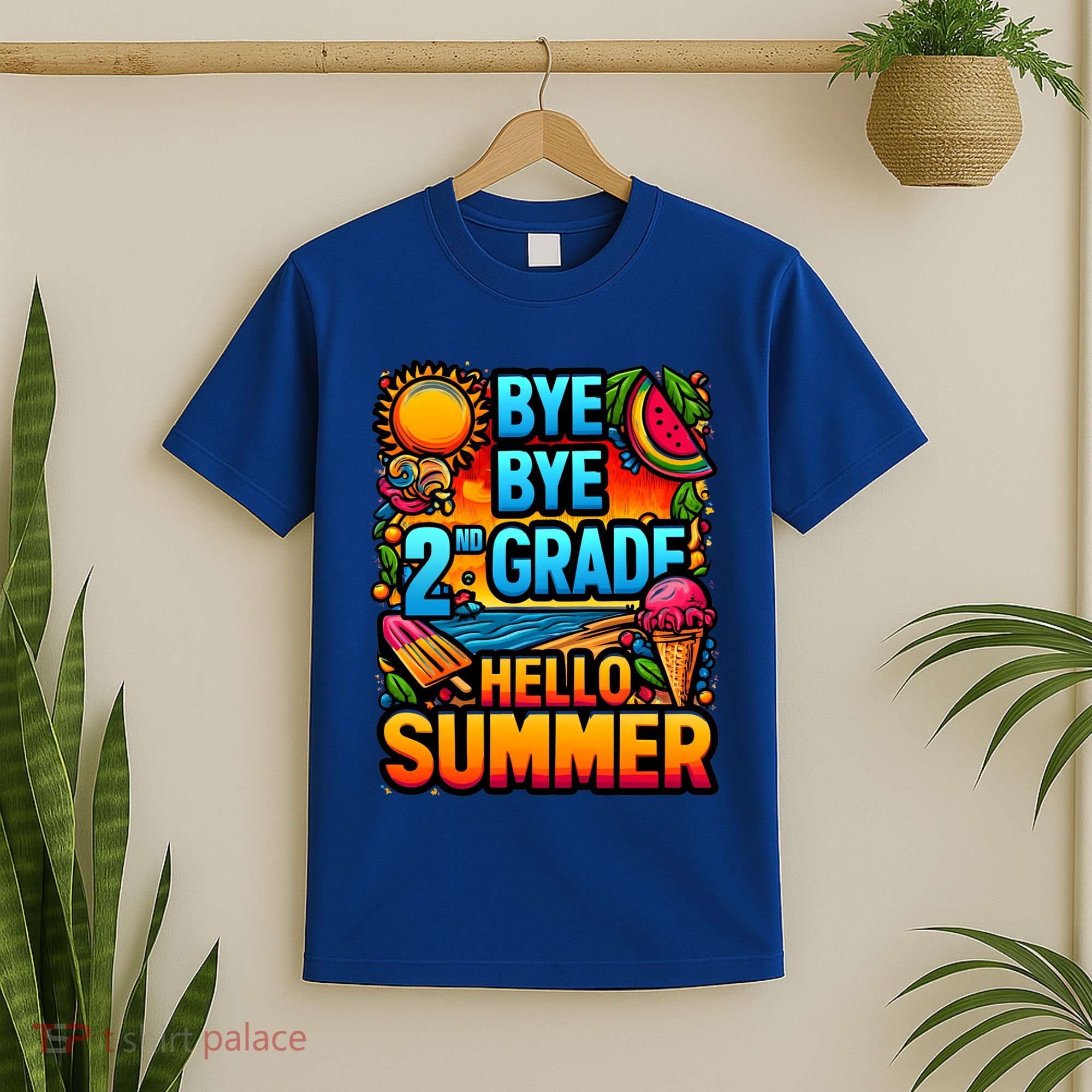 Funny Goodbye 2nd Grade Hello Summer Funny Gift T-Shirt