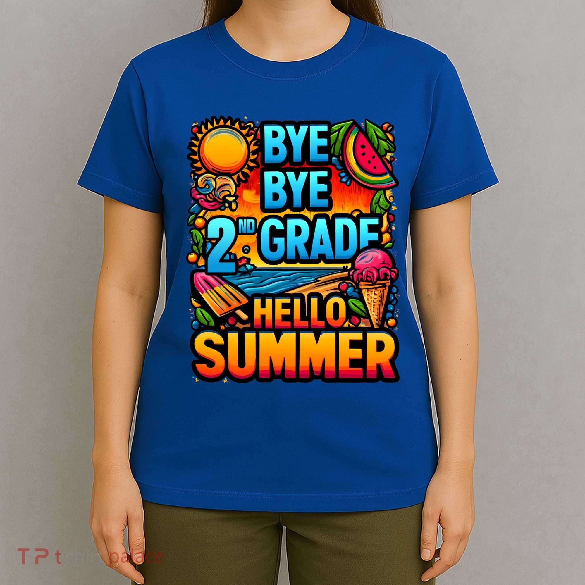 Funny Goodbye 2nd Grade Hello Summer Funny Gift T-Shirt