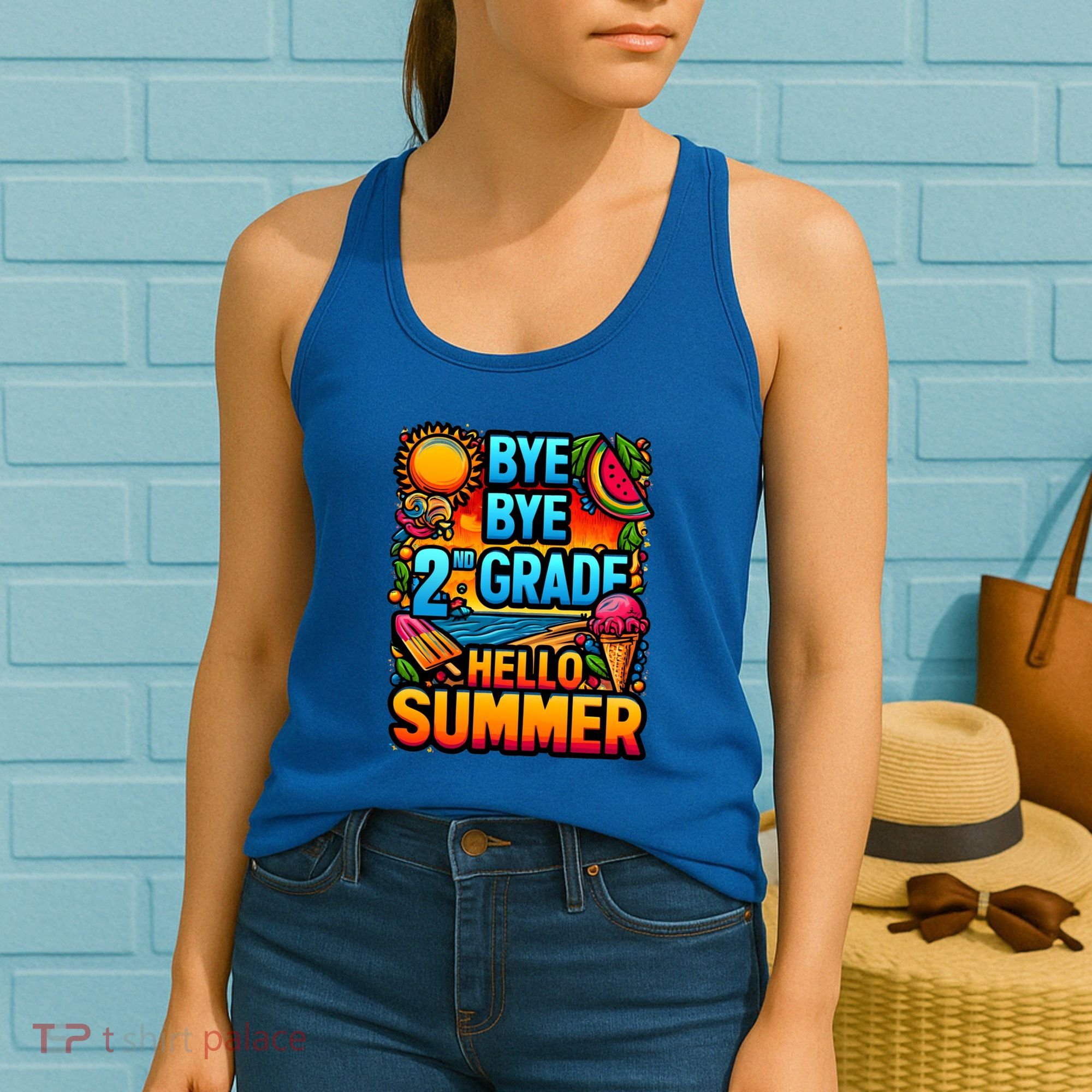 Funny Goodbye 2nd Grade Hello Summer Funny Gift Women's Tank Top