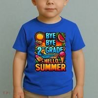 Funny Goodbye 2nd Grade Hello Summer Funny Gift Toddler T-Shirt thumb 2