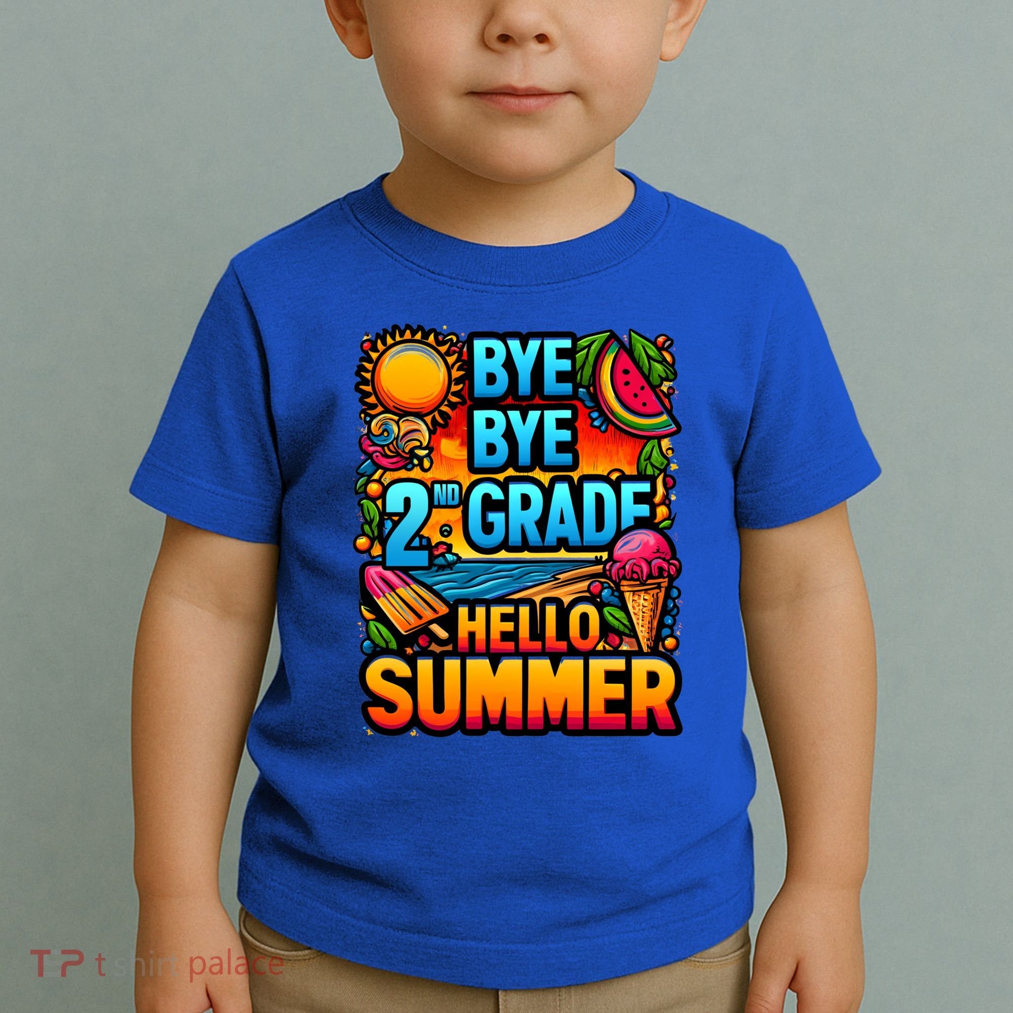 Funny Goodbye 2nd Grade Hello Summer Funny Gift Toddler T-Shirt