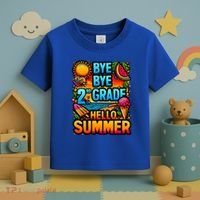 Funny Goodbye 2nd Grade Hello Summer Funny Gift Toddler T-Shirt thumb 3