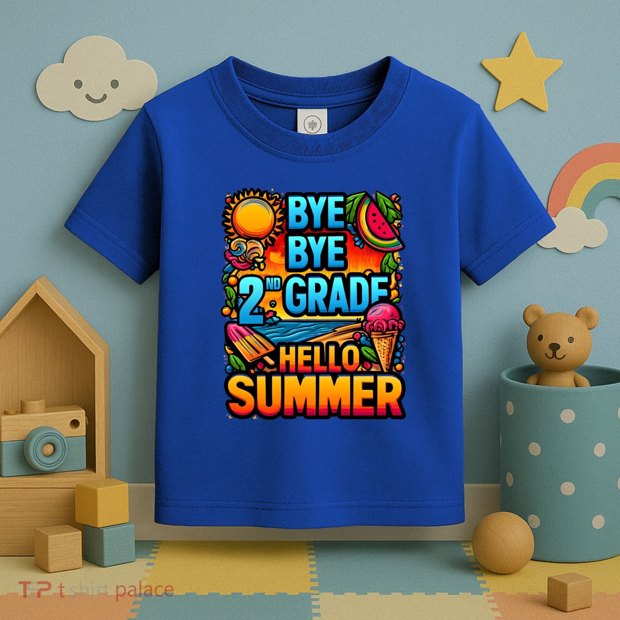 Funny Goodbye 2nd Grade Hello Summer Funny Gift Toddler T-Shirt