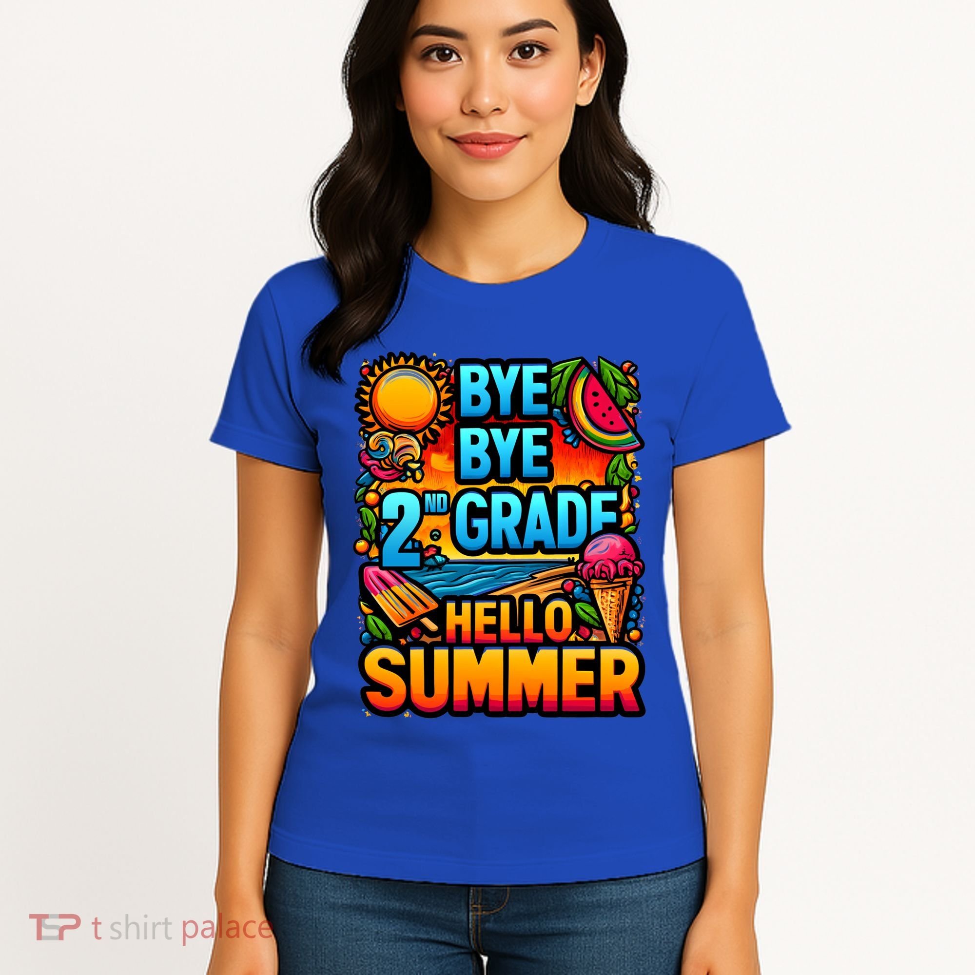 Funny Goodbye 2nd Grade Hello Summer Funny Gift Women's T-Shirt