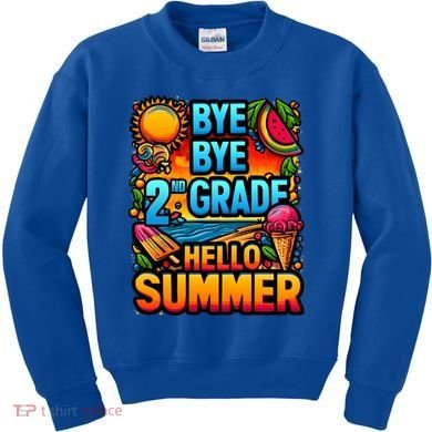 Funny Goodbye 2nd Grade Hello Summer Funny Gift Kids Sweatshirt