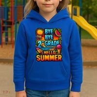 Funny Goodbye 2nd Grade Hello Summer Funny Gift Kids Hoodie thumb 3