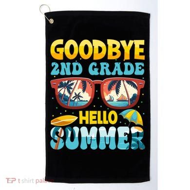 Funny Goodbye 2nd Grade Hello Summer Great Gift Golf Towel