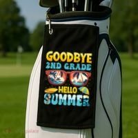 Funny Goodbye 2nd Grade Hello Summer Great Gift Golf Towel thumb 2