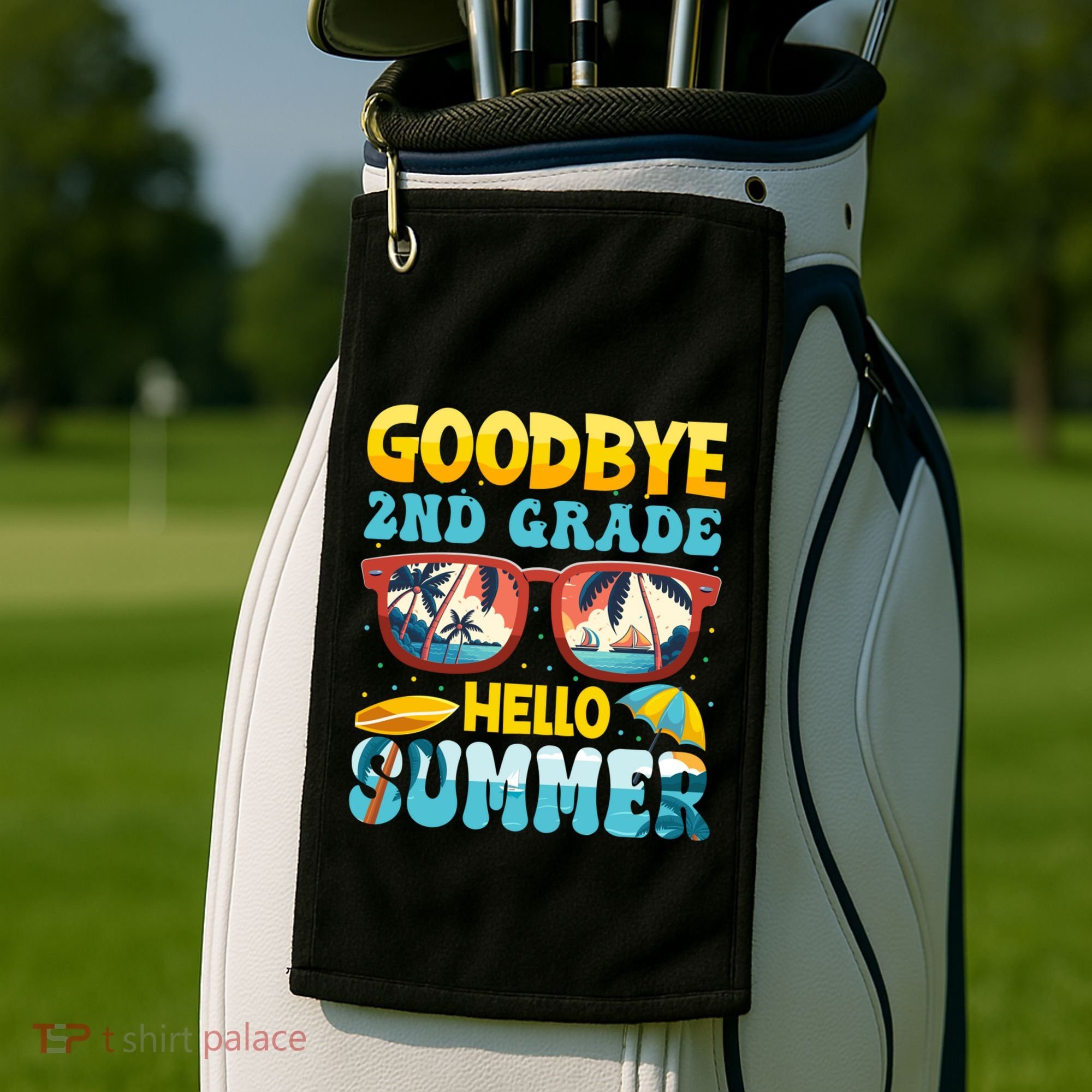 Funny Goodbye 2nd Grade Hello Summer Great Gift Golf Towel
