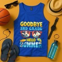 Funny Goodbye 2nd Grade Hello Summer Great Gift Tank Top thumb 4