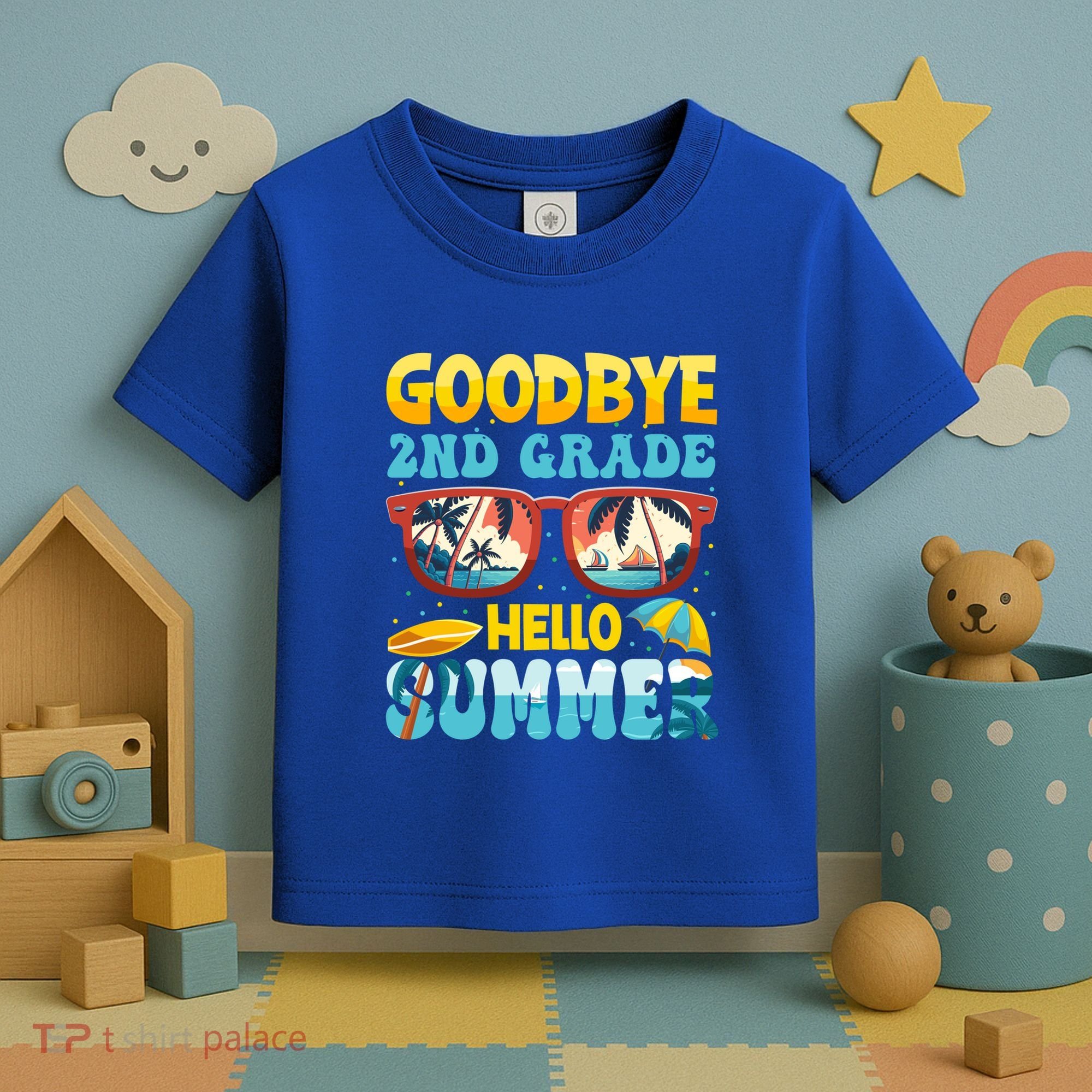 Funny Goodbye 2nd Grade Hello Summer Great Gift Toddler T-Shirt