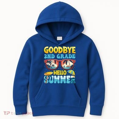 Funny Goodbye 2nd Grade Hello Summer Great Gift Kids Hoodie