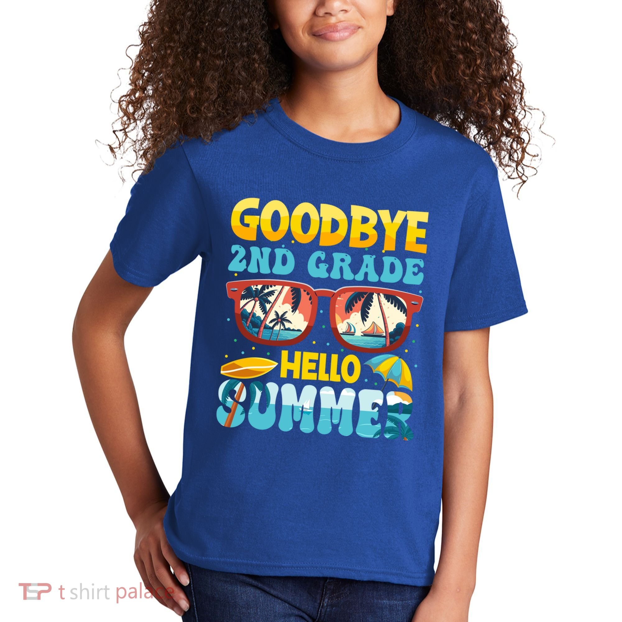 Funny Goodbye 2nd Grade Hello Summer Great Gift Kids T-Shirt