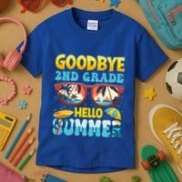 Funny Goodbye 2nd Grade Hello Summer Great Gift Kids T-Shirt thumb 3