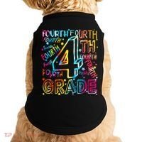 Fourth Grade 4th Grade Tie Dye Word Art Doggie Tank thumb 0