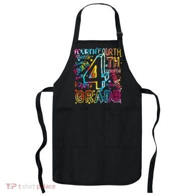Fourth Grade 4th Grade Tie Dye Word Art Apron