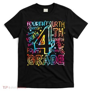Fourth Grade 4th Grade Tie Dye Word Art T-Shirt