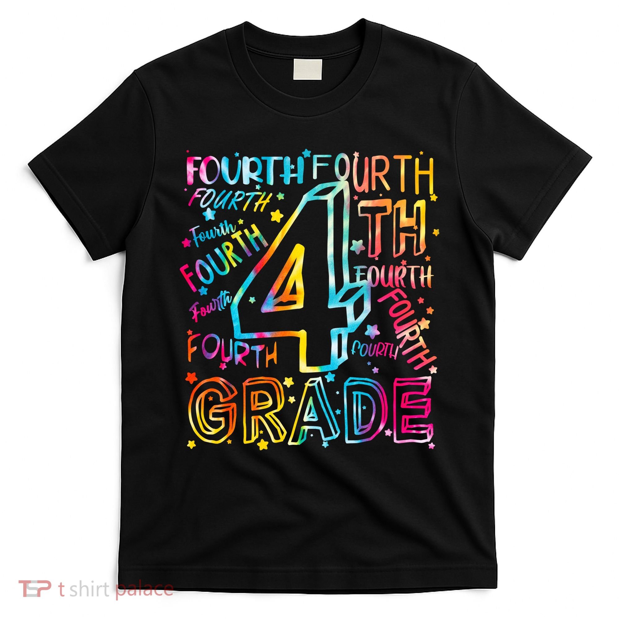 Fourth Grade 4th Grade Tie Dye Word Art T-Shirt