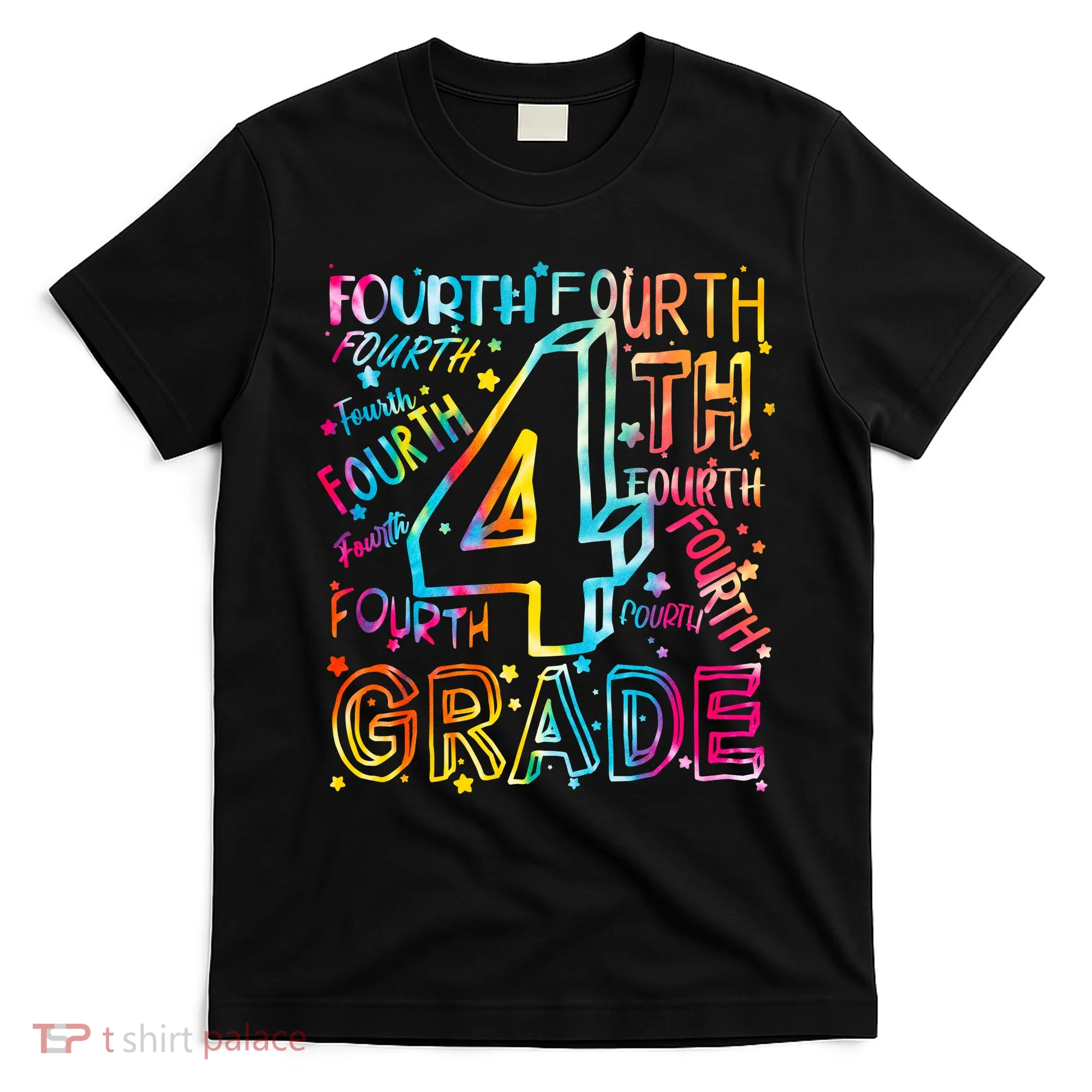 Fourth Grade 4th Grade Tie Dye Word Art T-Shirt