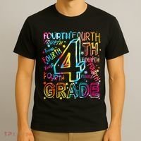 Fourth Grade 4th Grade Tie Dye Word Art T-Shirt thumb 3