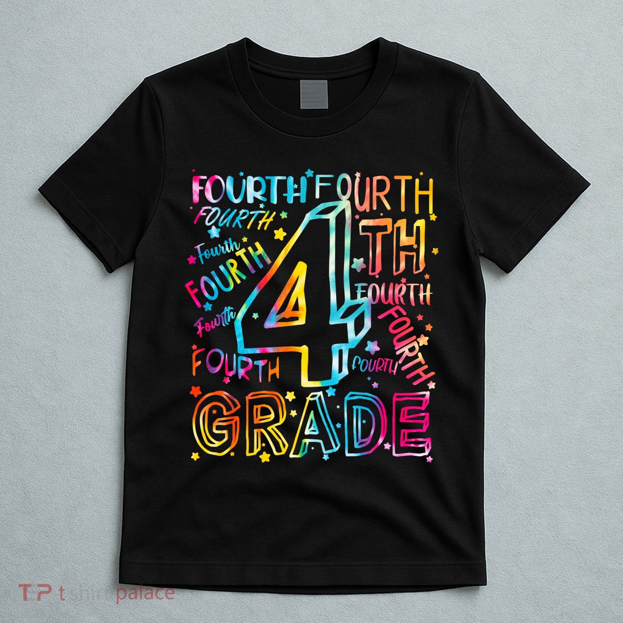 Fourth Grade 4th Grade Tie Dye Word Art T-Shirt