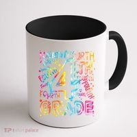 Fourth Grade 4th Grade Tie Dye Word Art Coffee Mug thumb 1