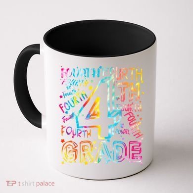 Fourth Grade 4th Grade Tie Dye Word Art Coffee Mug
