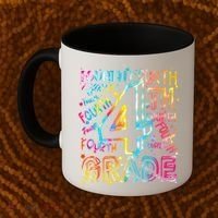 Fourth Grade 4th Grade Tie Dye Word Art Coffee Mug thumb 2