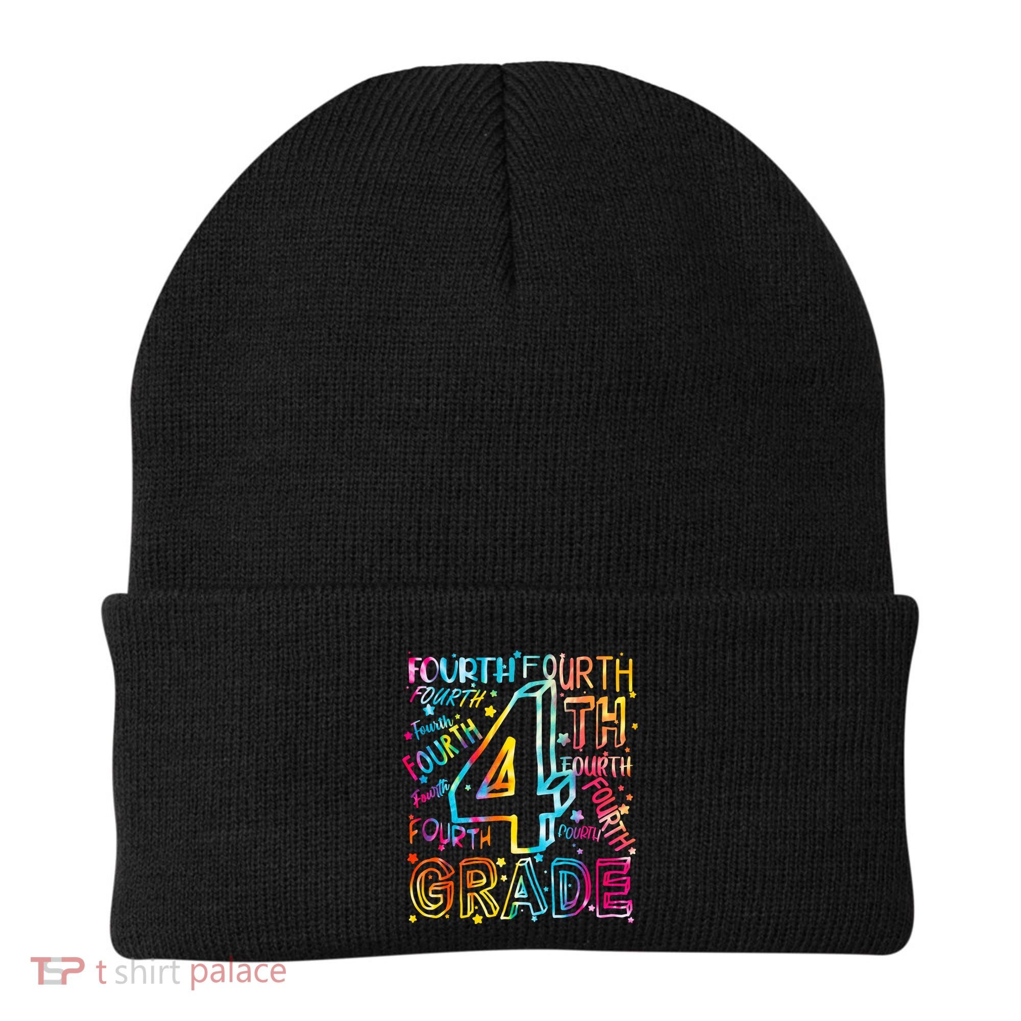 Fourth Grade 4th Grade Tie Dye Word Art Beanie