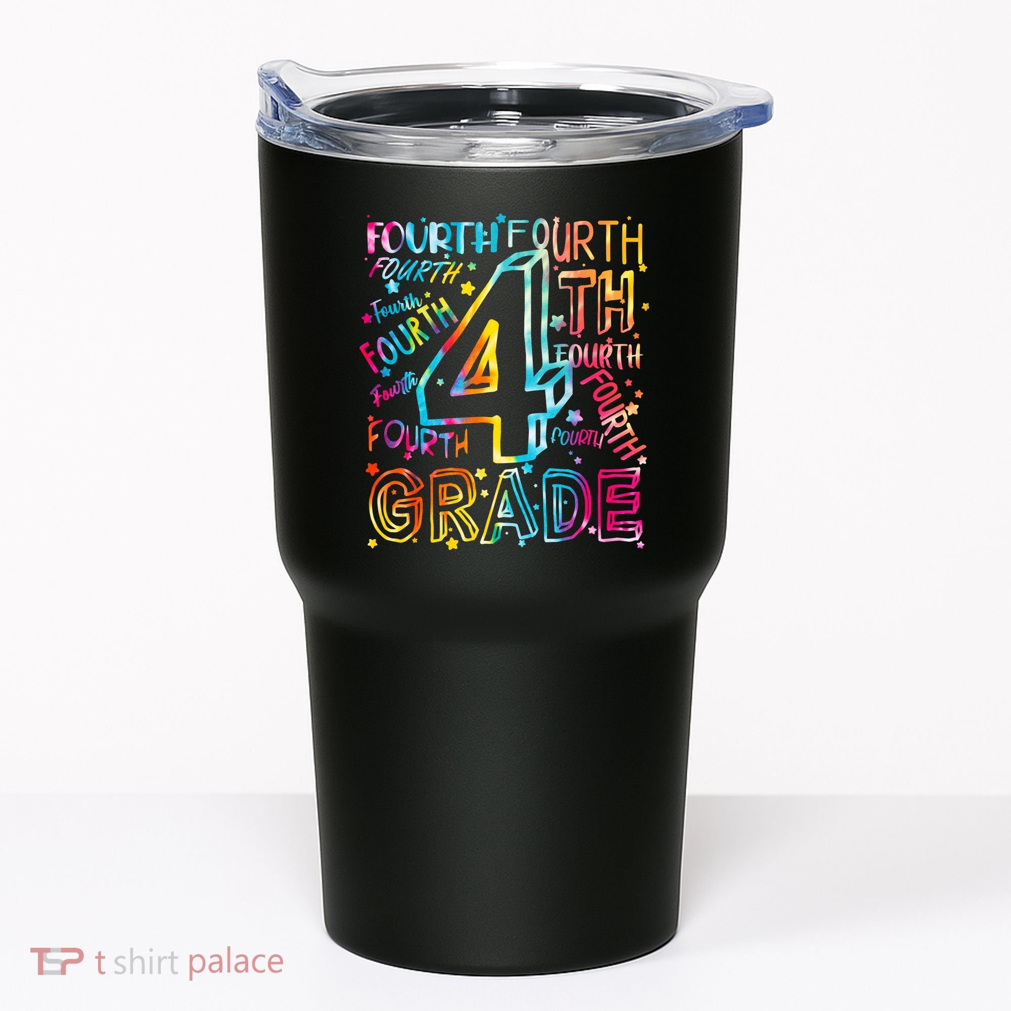 Fourth Grade 4th Grade Tie Dye Word Art Tumbler
